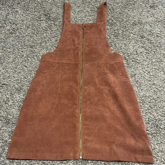 Brown Corduroy Pinafore Dress - Picture 2 of 2